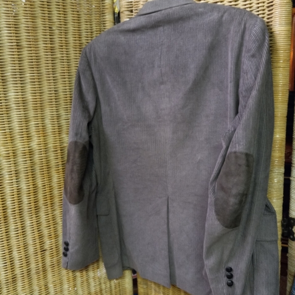 MCGREGOR Corduroy Sports Jacket Blazer Grey Padded Elbow Leather Buttons Sz 42S - Picture 2 of 8